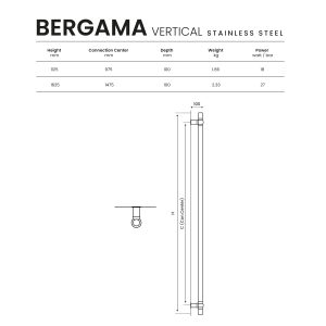 Bergama-Elektrikli -Paslanmaz-Çelik-Dikey-Havlupak-Teknik-Tablo